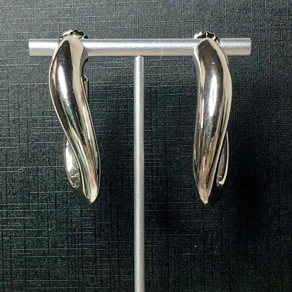 SIMON SEBBAG SSD Sterling Silver Oval Open Hoop Earrings
